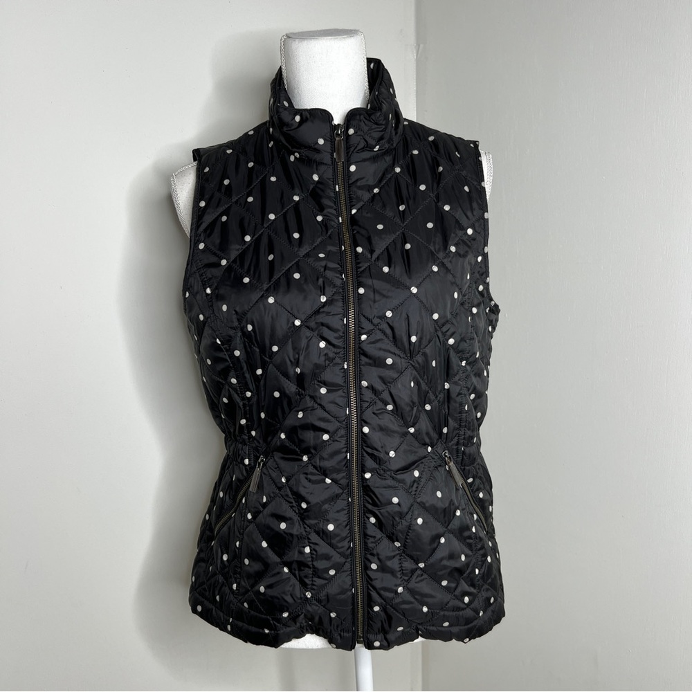 Talbots Polka Dot Down Puffer Vest Jacket Size S